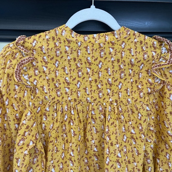 Joie Prairie Cottagecore Peasant Ruffle Button Up Long‎ Sleeve Top Size Small - Picture 8 of 10
